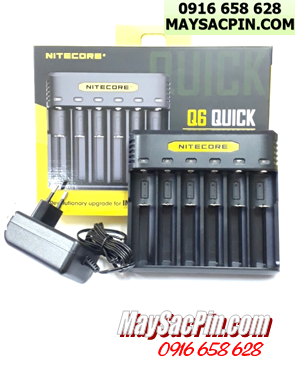 Nitecore Q6; Máy sạc pin Lithium 3.7v Nitecore Q6 _sạc được 1,2,3,4,5,6 Pin 18650,16340,14500,18350,...